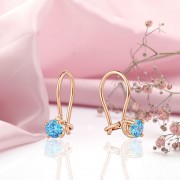 Kinderohrringe aus Rotgold 585 Zirkonia