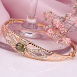 Goldenes Armband "Prinzessin". Chrysolith & Zirkonia