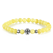 Koeniglicher Bernsteinarmband mit Silbereinsatz