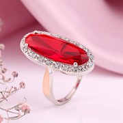 Silberring "Muza". Zirkonia & Gold