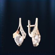 Russische Silber und Gold Ohrringe mit Zirkon