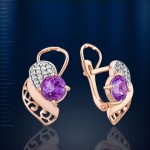 Золотые серьги 585 Swarowski® и фианиты