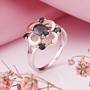 Купить серебряное кольцо с золотом в Германии Фианиты