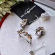 Silberset mit Gold Zirkonia