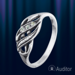 Ring mit Zirkon russisches Silber