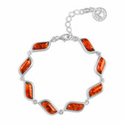 Silberarmband mit Bernstein