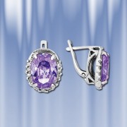 Ohrringe aus Silber mit Amethyst