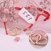 Textilarmband "Zwei Herzen"