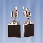 Ohrringer mit Obsidan Bijouterie 