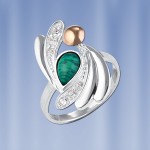 Ring mit Malachit. Silber & Gold 