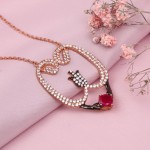 Vergoldete Halskette "In deinen Haenden". Rubellit & Zirkonia