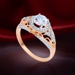 Goldring mit Brillanten, Topas Swarovski®