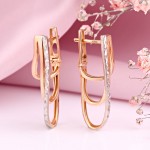Серьги из русского золота 585 пробы Биколор