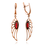 Vergoldete Silberohrhaenger "Fluegel"