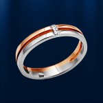  Goldring mit Brillanten. Bicolor