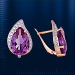 Золотые серьги Александрит