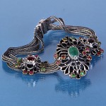 Браслет серебряный с натуральными камнями