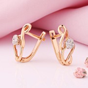 Goldohrringe mit Diamanten Russisches Gold 585 in Deutschland