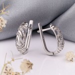 Купить cерьги из серебра 925 пробы с фианитами СОКОЛОВ