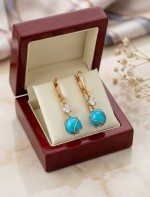 Серебряные серьги с бирюзой