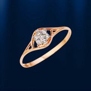 Goldring mit Brillanten. Bicolor