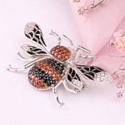 Silberbrosche mit Zirkonia