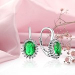 Silberohrringe "Turmalin in Zirkoniaumrandung"