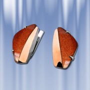 Ohrringe  mit Goldsand. Silber  & Gold 