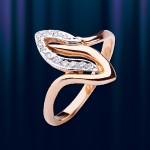 Goldring mit Brillanten. Bicolor.  