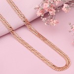 Rotgoldhalskette, - armband "Dreifachraute"