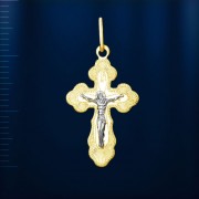 Золотой крестик нательный из желтого золота