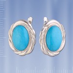 Silberohrringe mit Tuerkis. 