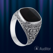 Кольцо перстень "Оникс" русское серебро