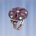 Кольцо с Рубином. Чернёное серебро