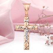 Russisches Gold 585 in Deutschland Kreuzanhänger mit einem Kruzifix