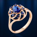 Золотой Век кольцо с сапфиром