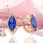 Серьги красное золото 585 Сапфир