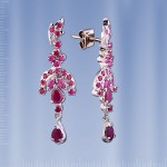 Ohrringe mit Rubin. Silber 