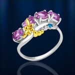 Silberring mit Amethyst. Topas & Fianiten 