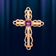 Kreuzanhaenger russian gold & amethyst