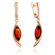 Vergoldete Silberohrhaenger "Bernsteinmond"