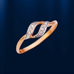 Goldring mit Brillanten. Bicolor