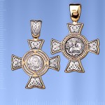  Russische Kreuz Anhaenger Silber