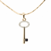 Goldanhänger mit Saphir und Diamanten