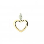 Золотая подвеска в форме сердца с бриллиантами