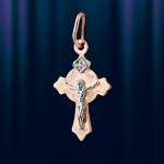 Kreuzanhaenger mit Brillant, bicolor