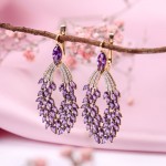 Gelbgoldohrhaenger mit Diamanten und Amethyst