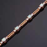  Armband mit Opal & Fianiten. Russisches Gold