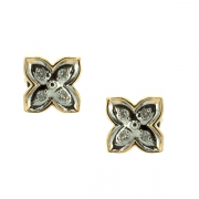 Goldene Ohrringe mit Diamanten