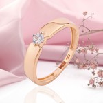 Кольцо из русского золота 585 Фианит